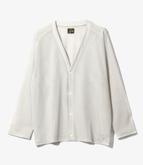 V-Neck Cardigan - Geometric Raschel Lace