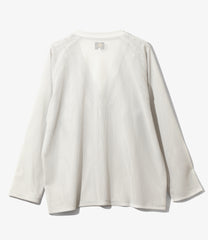 V-Neck Cardigan - Geometric Raschel Lace