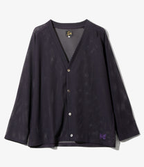 V-Neck Cardigan - Geometric Raschel Lace