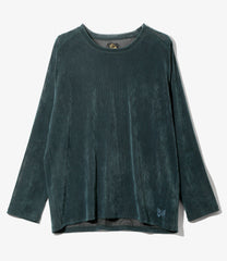 L/S U-Neck Tee - Flocked Stripe Lace