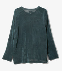 L/S U-Neck Tee - Flocked Stripe Lace