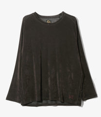 L/S U-Neck Tee - Flocked Stripe Lace