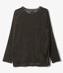 L/S U-Neck Tee - Flocked Stripe Lace