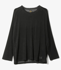 L/S U-Neck Tee - Flocked Stripe Lace
