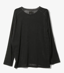 L/S U-Neck Tee - Flocked Stripe Lace