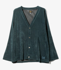 V-Neck Cardigan - Flocked Stripe Lace