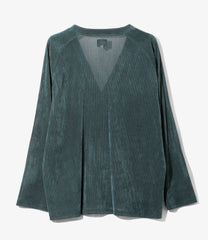 V-Neck Cardigan - Flocked Stripe Lace