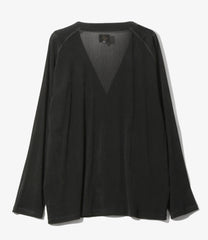 V-Neck Cardigan - Flocked Stripe Lace