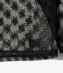 L/S U-Neck Tee - Floral Raschel Lace