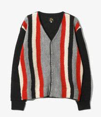 Knit Cardigan - Crepe Weave Stripe