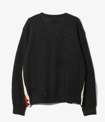 Knit Cardigan - Crepe Weave Stripe