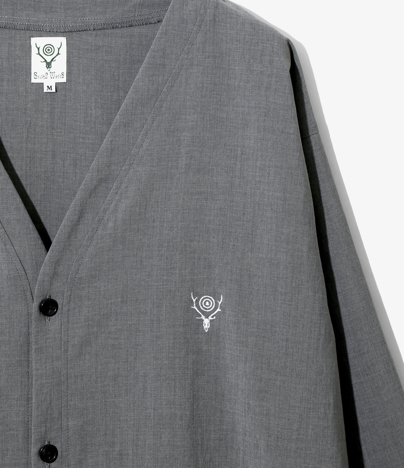 V-Neck Cardigan - Poly Oxford