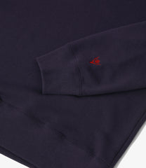 Emb. Half Zipped Sweat Shirt - Cotton French Terry