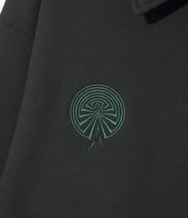 Emb. Half Zipped Sweat Shirt - Cotton French Terry