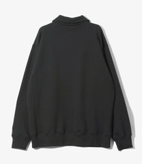 Emb. Half Zipped Sweat Shirt - Cotton French Terry
