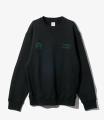 Emb. Crew Neck Sweat Shirt - Cotton French Terry