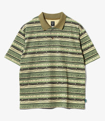 S/S Polo Shirt - Cotton Jersey / Stripe Printed