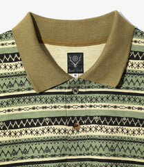 S/S Polo Shirt - Cotton Jersey / Stripe Printed