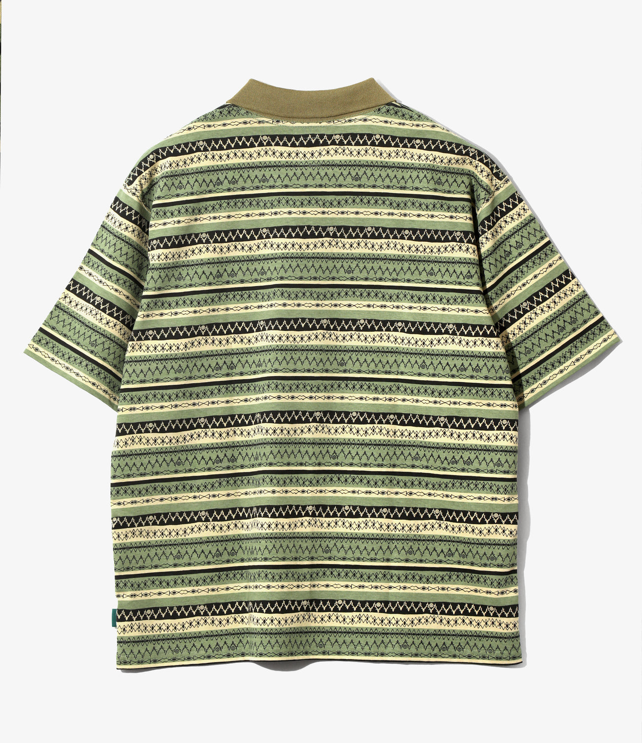 S/S Polo Shirt - Cotton Jersey / Stripe Printed