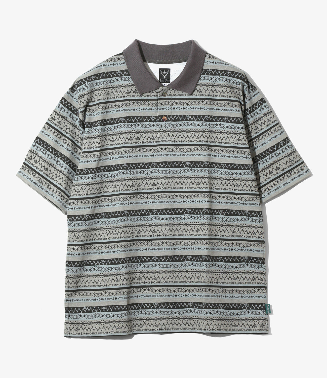 S/S Polo Shirt - Cotton Jersey / Stripe Printed