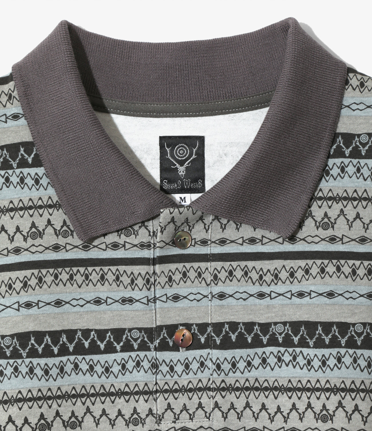 S/S Polo Shirt - Cotton Jersey / Stripe Printed