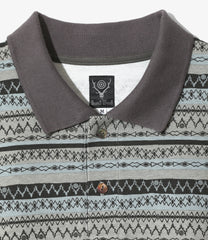 S/S Polo Shirt - Cotton Jersey / Stripe Printed