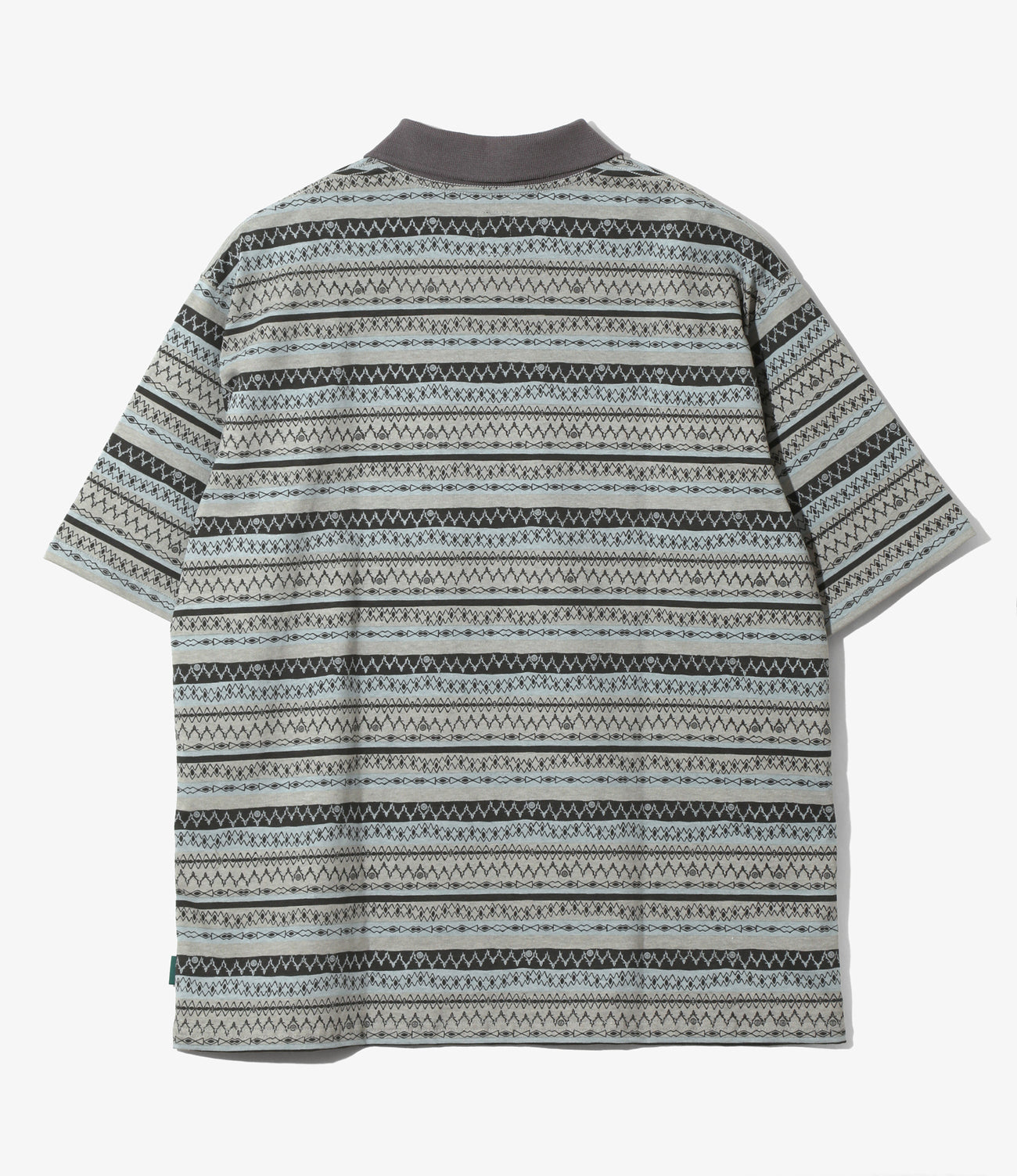 S/S Polo Shirt - Cotton Jersey / Stripe Printed