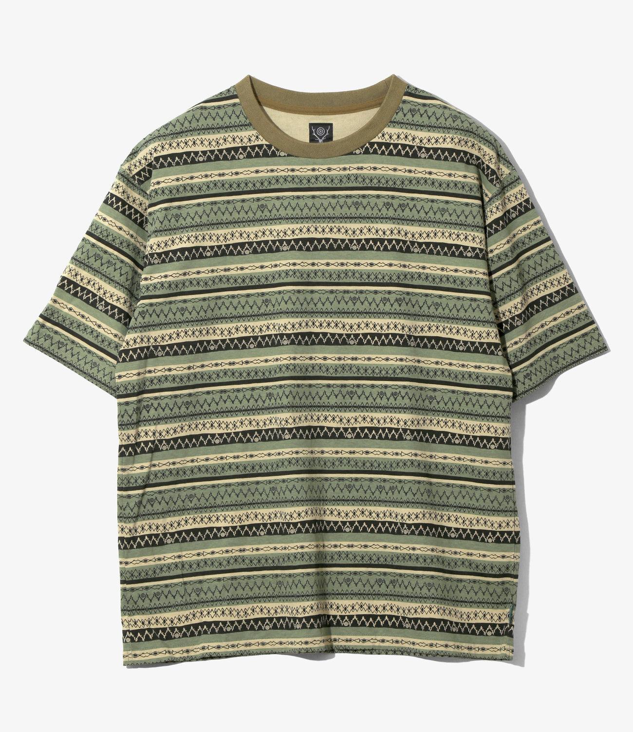 S/S Crew Neck Tee -  Stripe Jersey / Stripe Printed