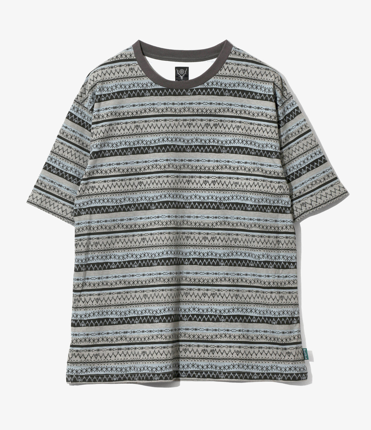 S/S Crew Neck Tee -  Stripe Jersey / Stripe Printed