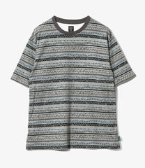 S/S Crew Neck Tee -  Stripe Jersey / Stripe Printed