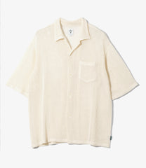 S/S Open Collar Shirt - Cotton Mesh