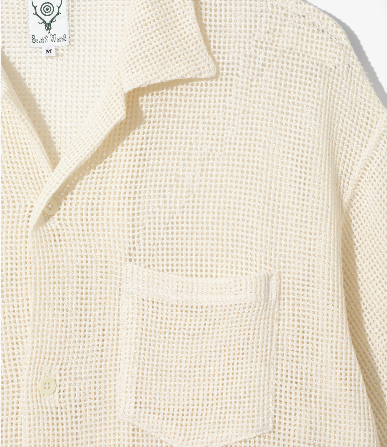 S/S Open Collar Shirt - Cotton Mesh