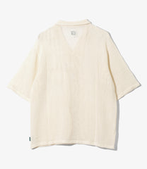 S/S Open Collar Shirt - Cotton Mesh