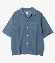 S/S Open Collar Shirt - Cotton Mesh