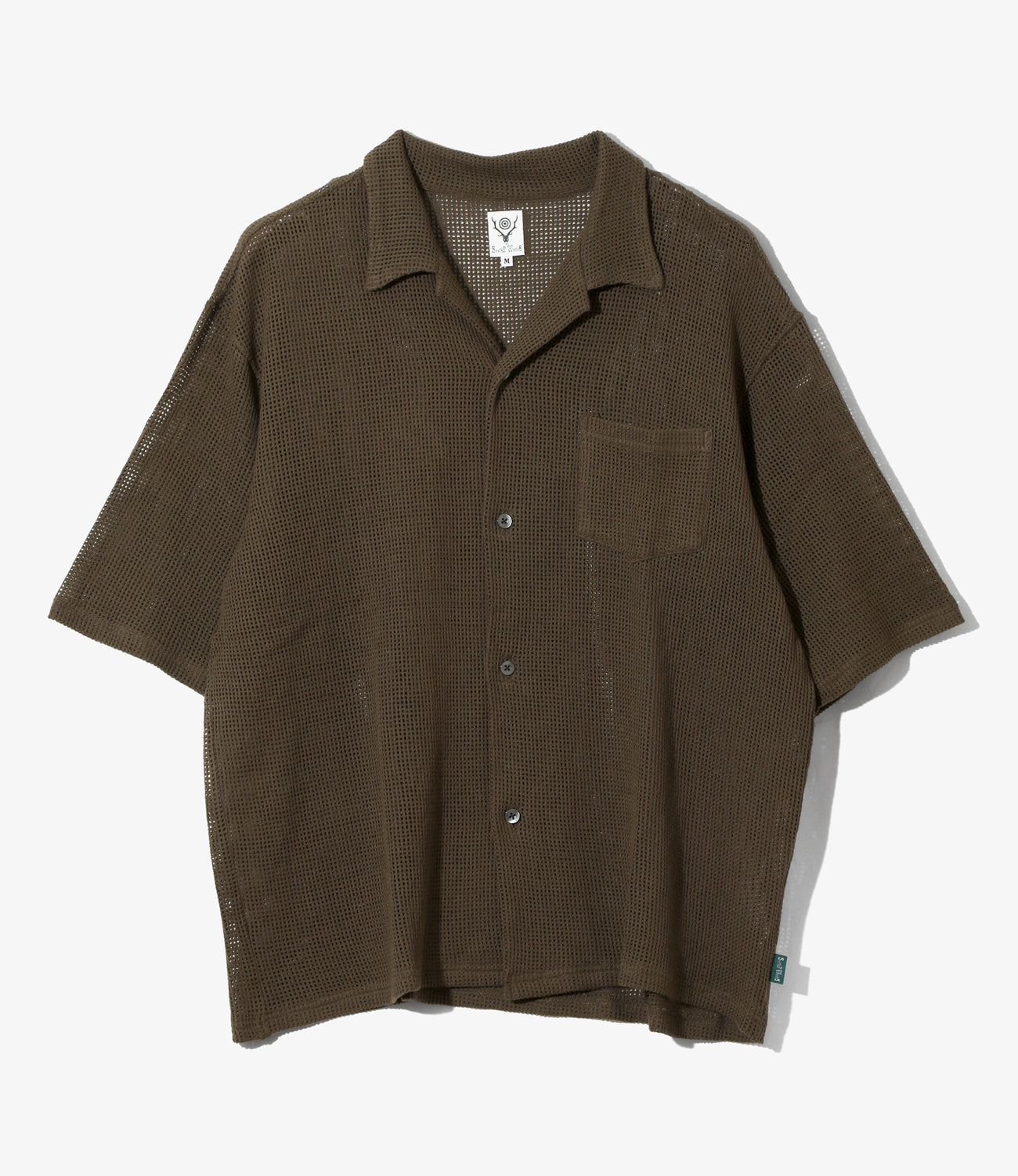 S/S Open Collar Shirt - Cotton Mesh