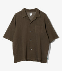 S/S Open Collar Shirt - Cotton Mesh