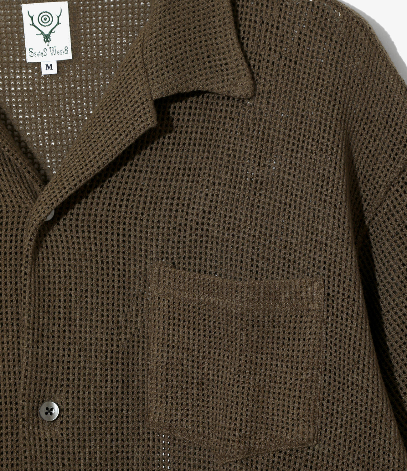 S/S Open Collar Shirt - Cotton Mesh