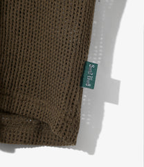 S/S Open Collar Shirt - Cotton Mesh