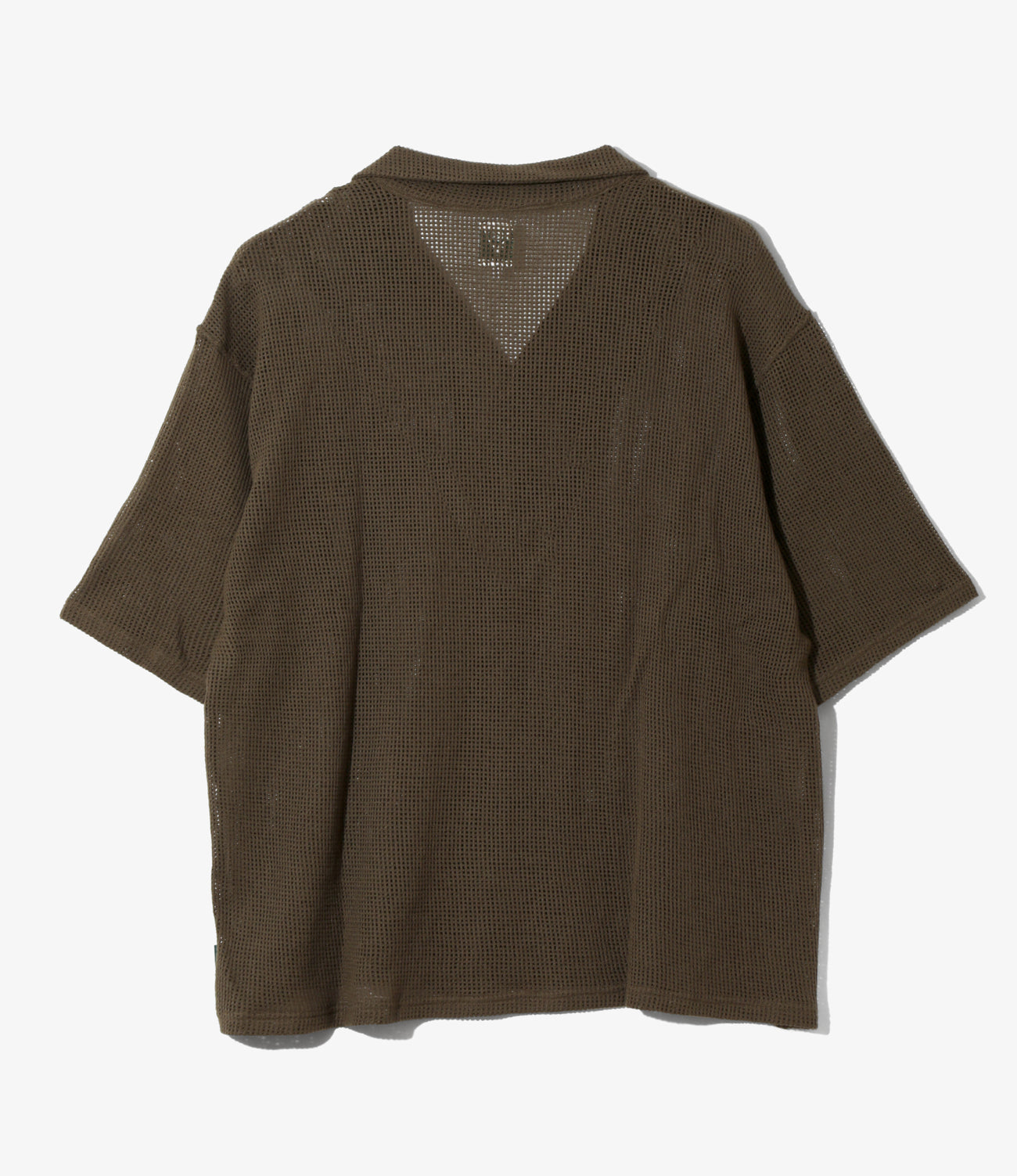 S/S Open Collar Shirt - Cotton Mesh