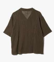 S/S Open Collar Shirt - Cotton Mesh