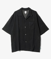 S/S Open Collar Shirt - Cotton Mesh