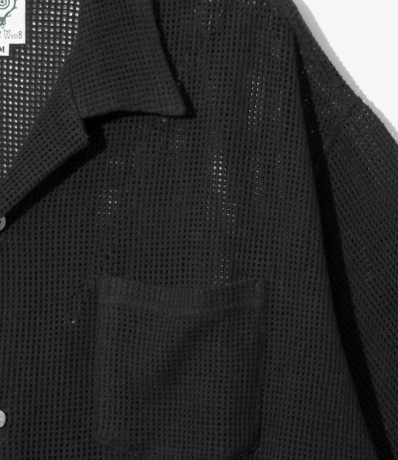 S/S Open Collar Shirt - Cotton Mesh