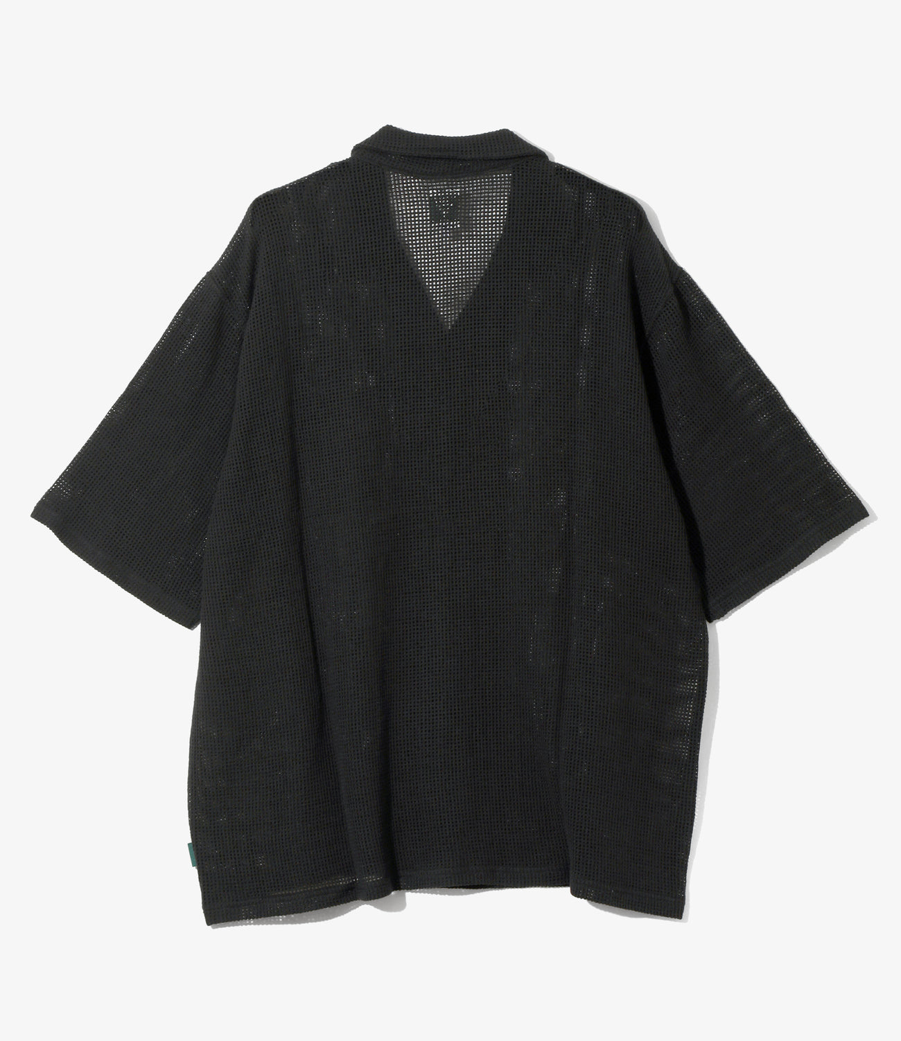 S/S Open Collar Shirt - Cotton Mesh