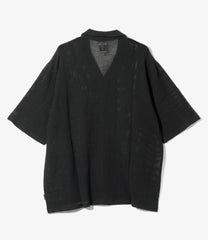 S/S Open Collar Shirt - Cotton Mesh