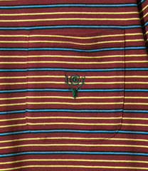 S/S Round Pocket Tee - Cotton Multi Narrow Stripe Jersey