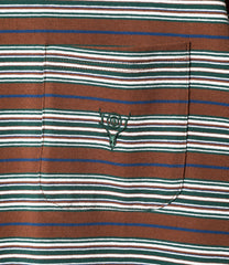 S/S Round Pocket Tee - Cotton Multi Wide Stripe Jersey
