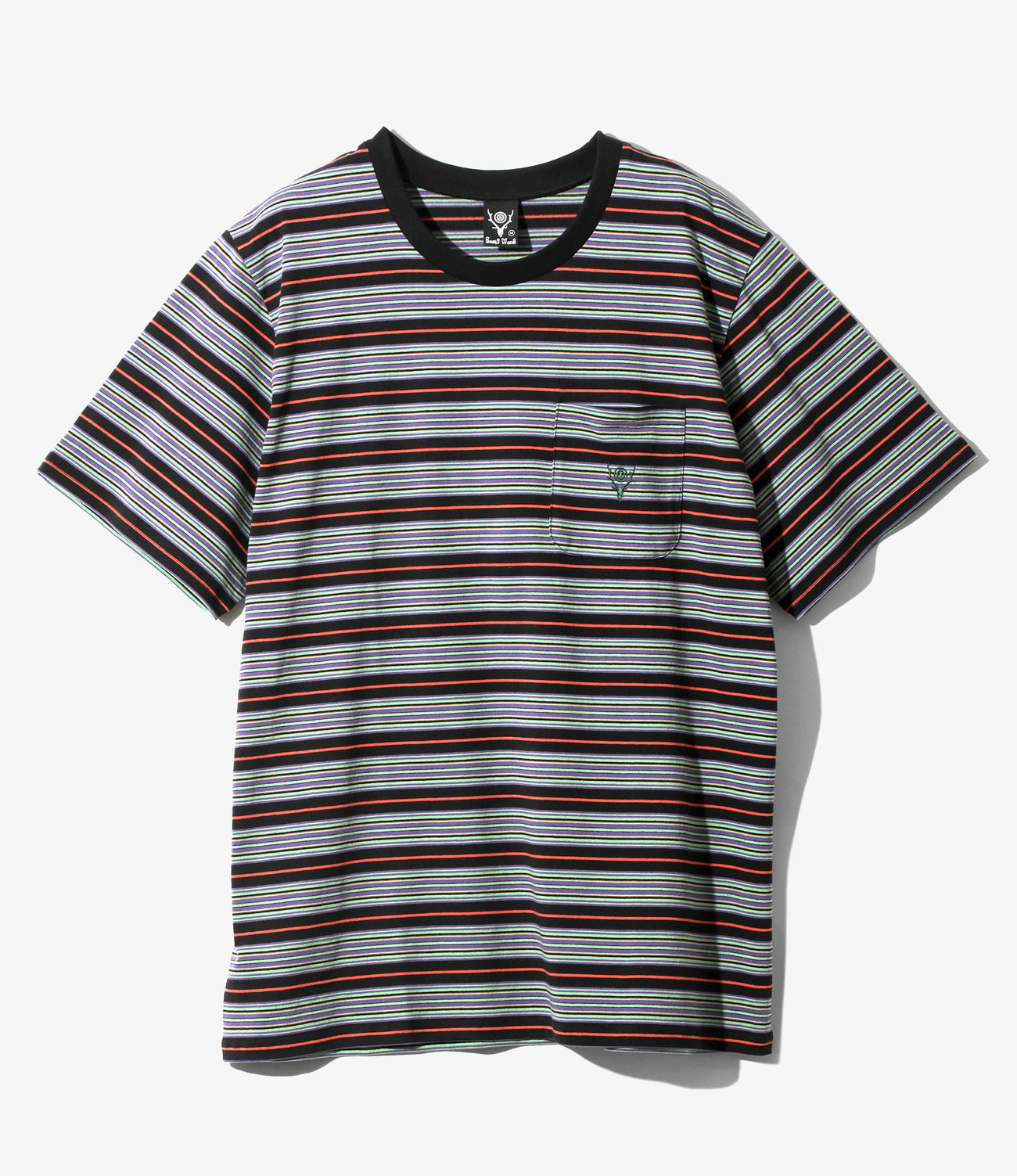 S/S Round Pocket Tee - Cotton Multi Wide Stripe Jersey – NEPENTHES ...