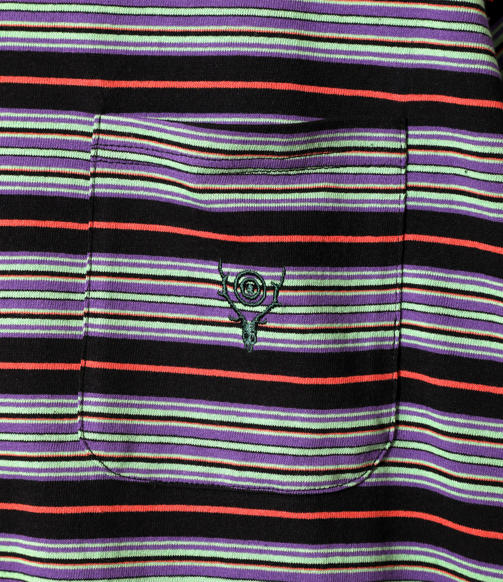 S/S Round Pocket Tee - Cotton Multi Wide Stripe Jersey – NEPENTHES ...