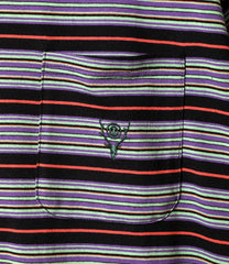 S/S Round Pocket Tee - Cotton Multi Wide Stripe Jersey