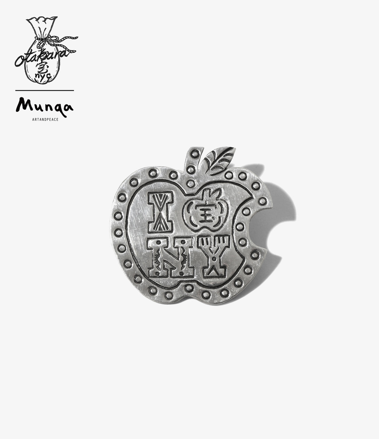 〈OTAKARA NYC〉 x 〈Munqa〉Brooch Pendant - Big Apple / 925 Silver